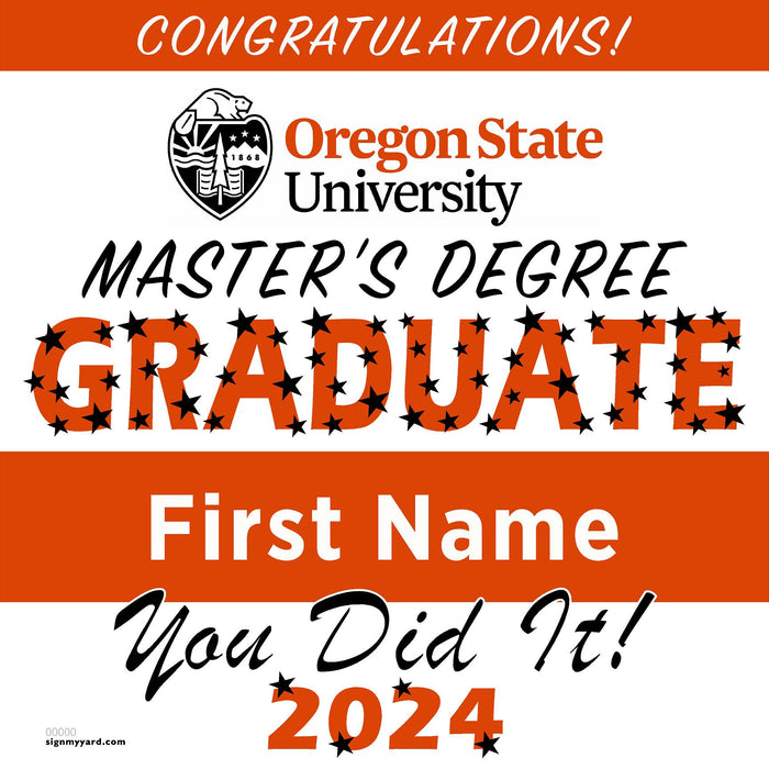 Oregon State University (Masters) 24x24 Class of 2024 Yard Sign (Option B)