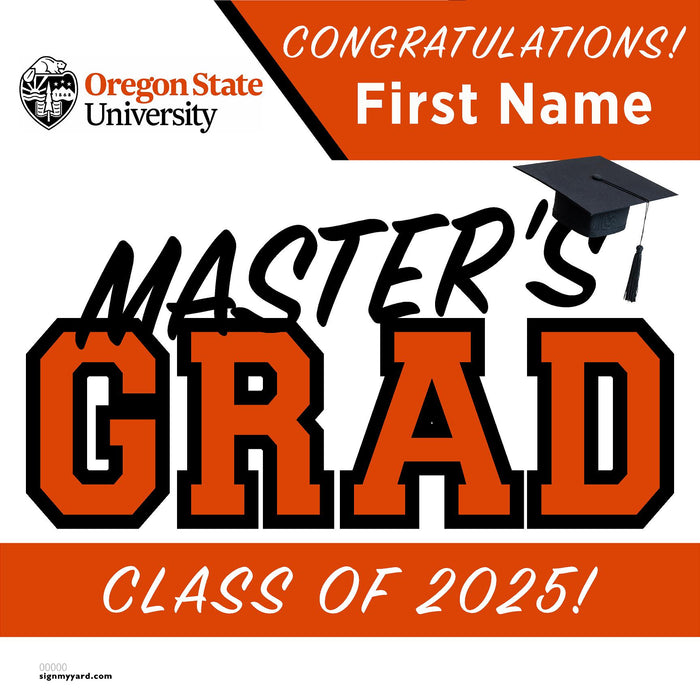 Oregon State University (Masters) 24x24 Class of 2025 Yard Sign (Option A)