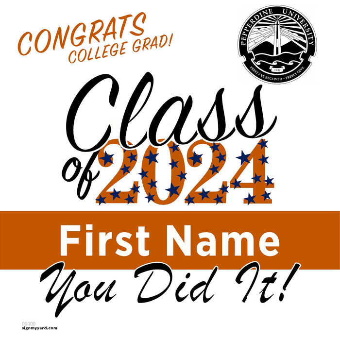 Pepperdine University 24x24 Class of 2024 Yard Sign (Option B)