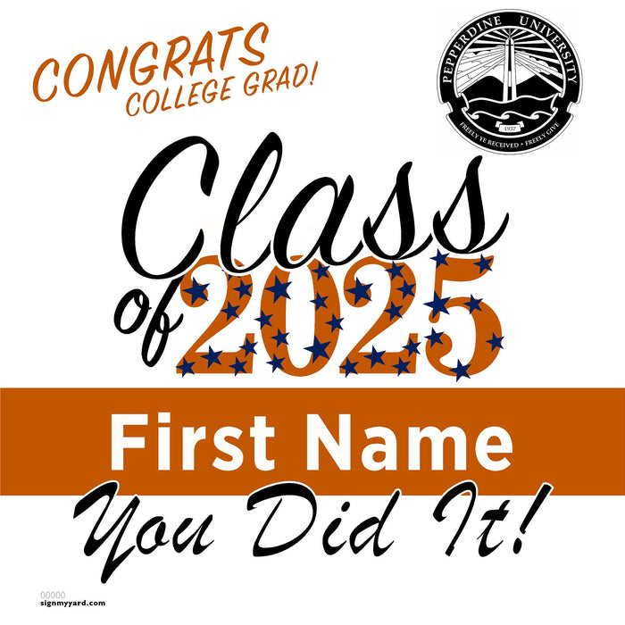 Pepperdine University 24x24 Class of 2025 Yard Sign (Option B)