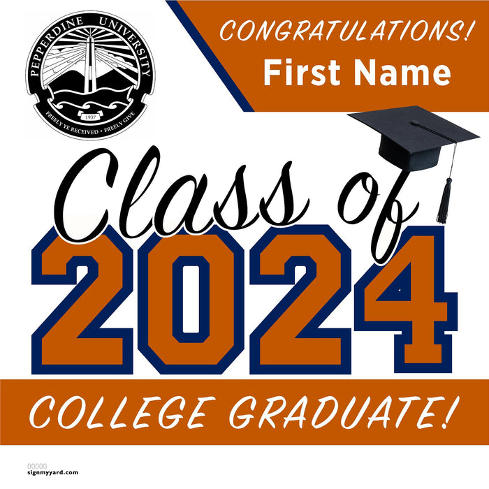 Pepperdine University 24x24 Class of 2024 Yard Sign (Option A)