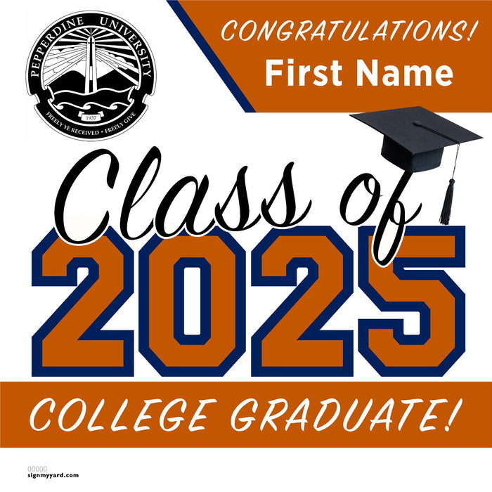 Pepperdine University 24x24 Class of 2025 Yard Sign (Option A)