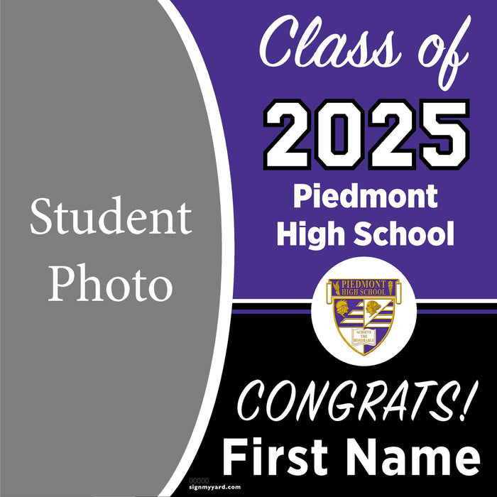 Piedmont High School 24x24 Class of 2025 Yard Sign (Option C)