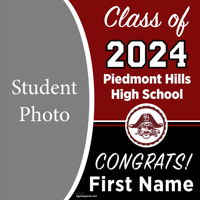 Piedmont Hills High School 24x24 Class of 2024 Yard Sign with Photo(Option C)