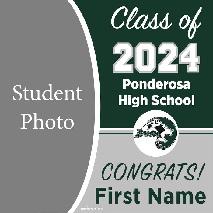 Ponderosa High School 24x24 Class of 2024 Yard Sign with Photo(Option C)