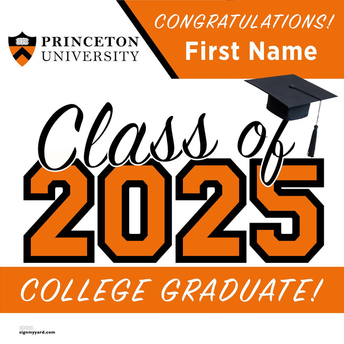 Princeton University 24x24 Class of 2025 Yard Sign (Option A)