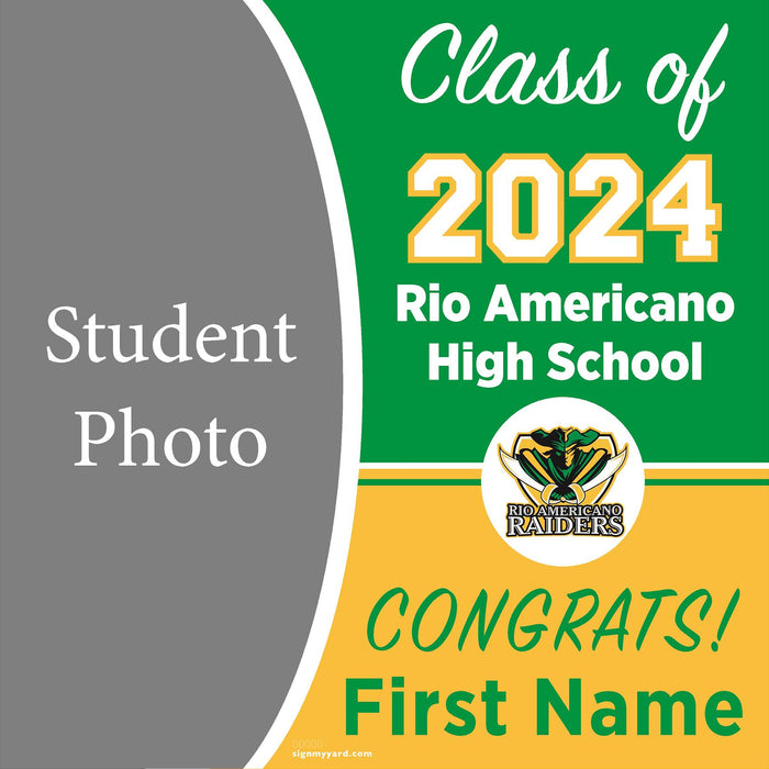 Rio Americano High School 24x24 Class of 2024 Yard Sign with Photo(Option C)