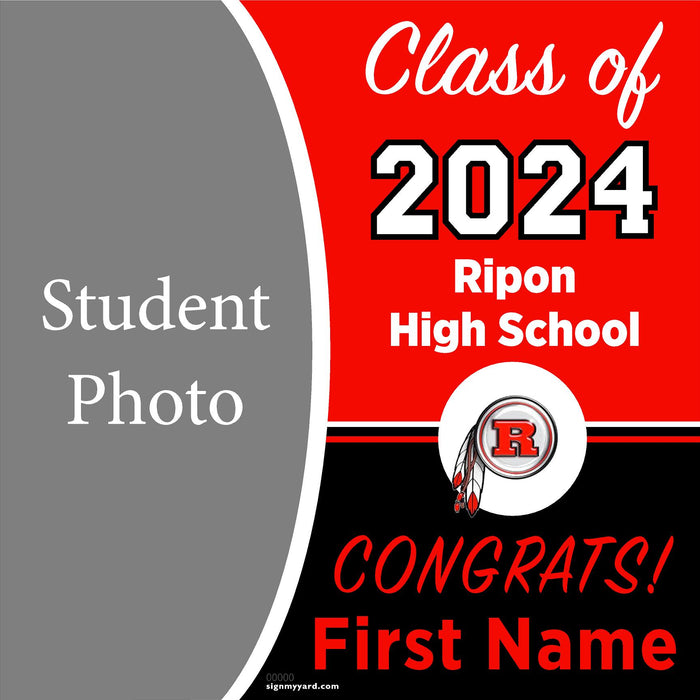 Ripon High School 24x24 Class of 2024 Yard Sign with Photo(Option C)