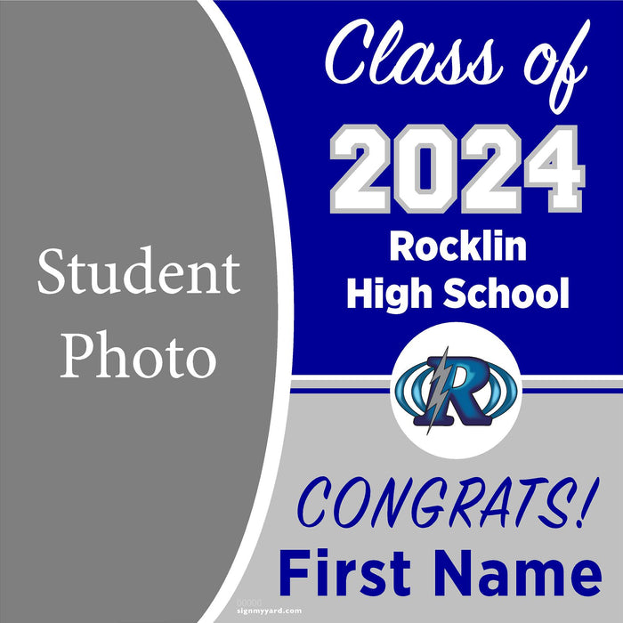 Rocklin High School 24x24 Class of 2024 Yard Sign with Photo(Option C)