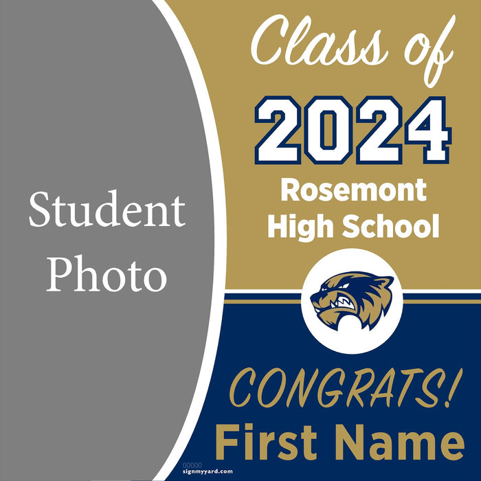 Rosemont High School 24x24 Class of 2024 Yard Sign with Photo(Option C)