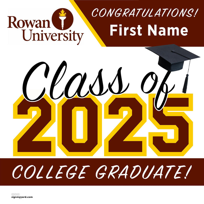 Rowan University 24x24 Class of 2025 Yard Sign (Option A)