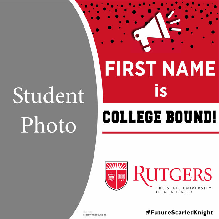 Rutgers University 24x24 College Acceptance Yard Sign with Photo(Option C)