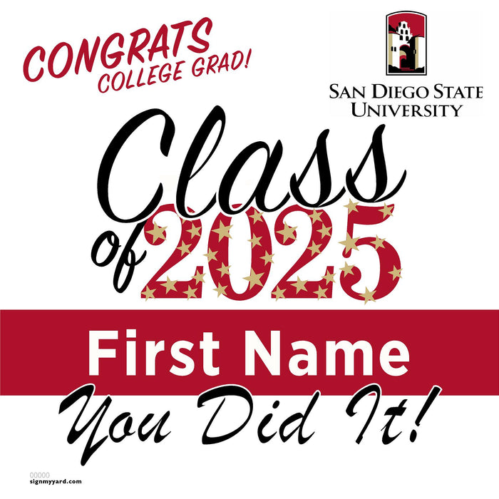 San Diego State University 24x24 Class of 2025 Yard Sign (Option B)