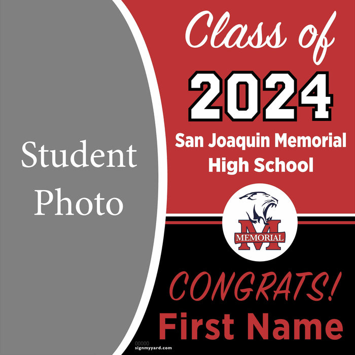 San Joaquin Memorial High School 24x24 Class of 2024 Yard Sign with Photo(Option C)