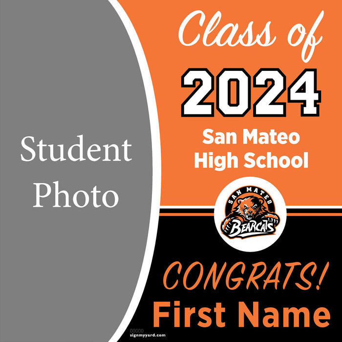 San Mateo High School 24x24 Class of 2024 Yard Sign with Photo(Option C)