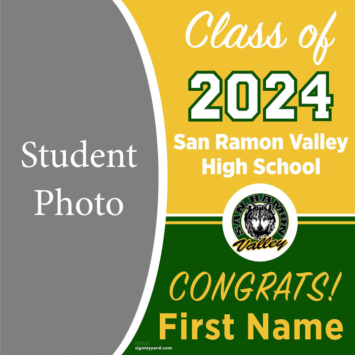 San Ramon Valley High School 24x24 Class of 2024 Yard Sign with Photo(Option C)