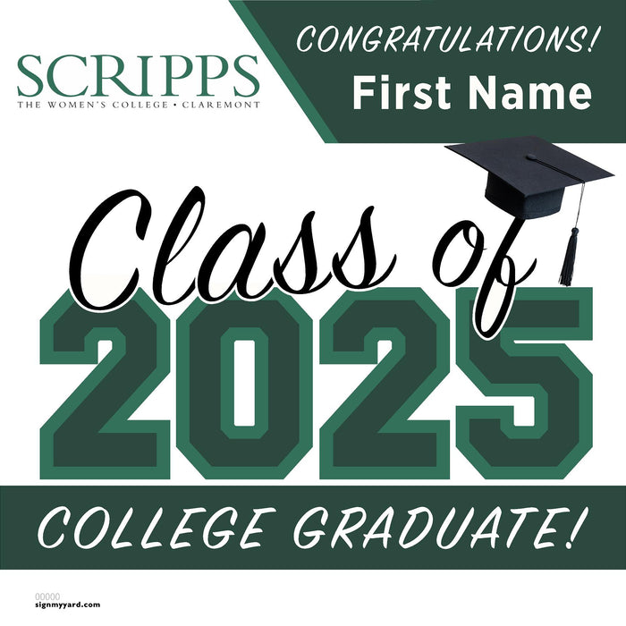 Scripps College 24x24 Class of 2025 Yard Sign (Option A)