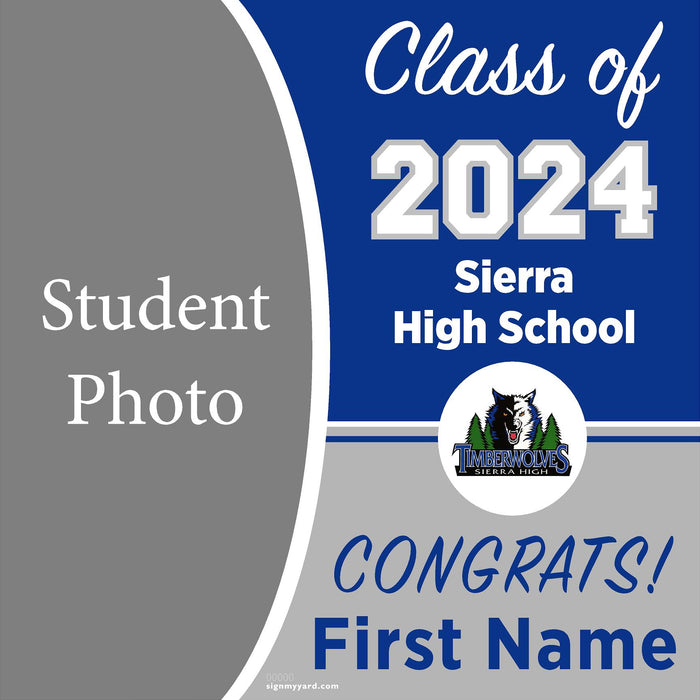 Sierra High School 24x24 Class of 2024 Yard Sign with Photo(Option C)