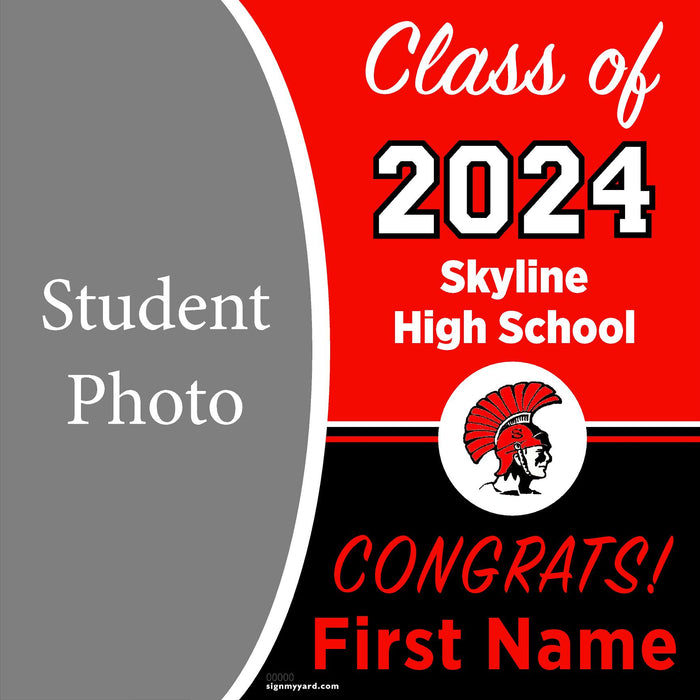 Skyline High School 24x24 Class of 2024 Yard Sign with Photo(Option C)