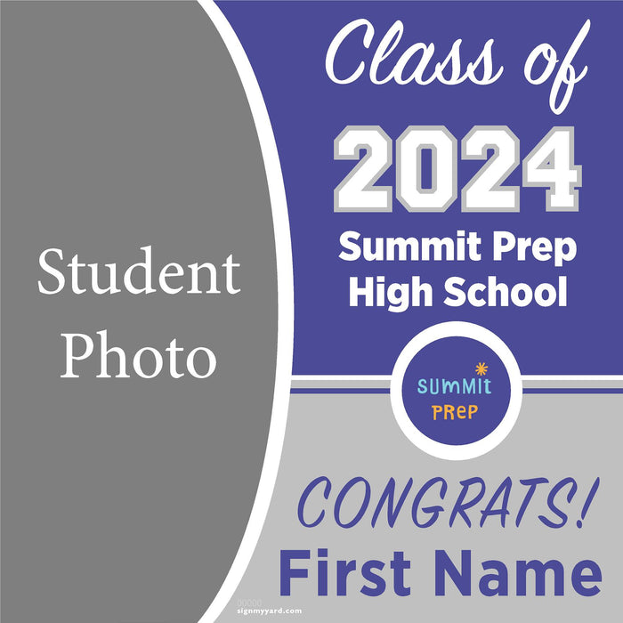 Summit Prep High School 24x24 Class of 2024 Yard Sign with Photo(Option C)