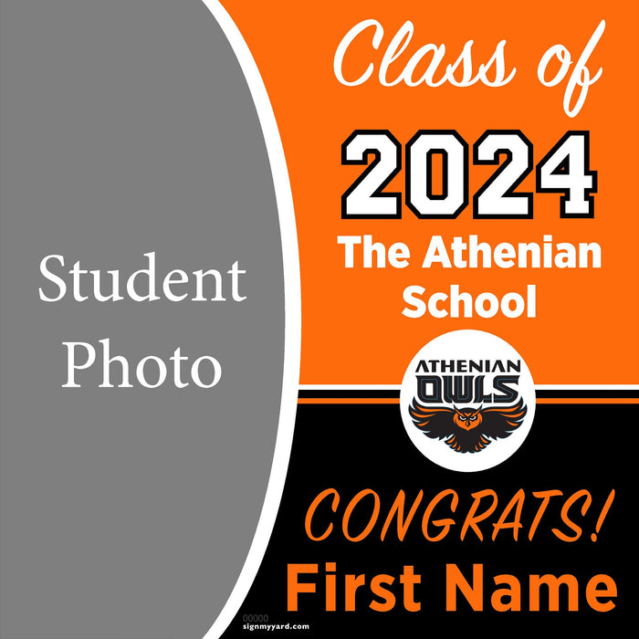 The Athenian School 24x24 Class of 2024 Yard Sign with Photo(Option C)