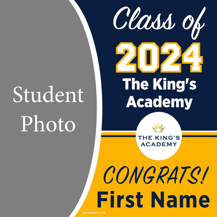 The King's Academy 24x24 Class of 2024 Yard Sign with Photo(Option C)