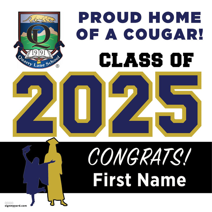 The Quarry Lane School (High School) 24x24 Class of 2025 Yard Sign (Option A)