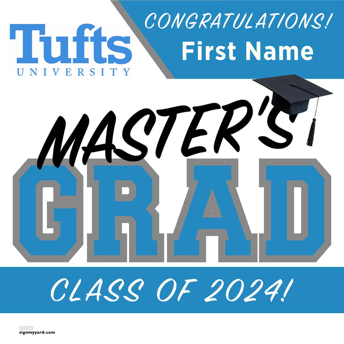 Tufts University Masters Grad 24x24 Class of 2024 Yard Sign (Option A)