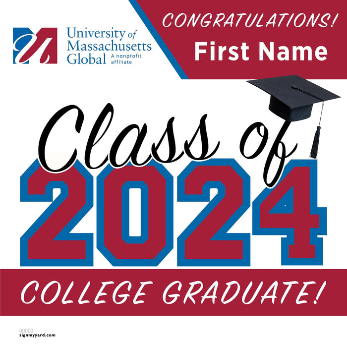 University of Massachusetts Global 24x24 Class of 2024 Yard Sign (Option A)