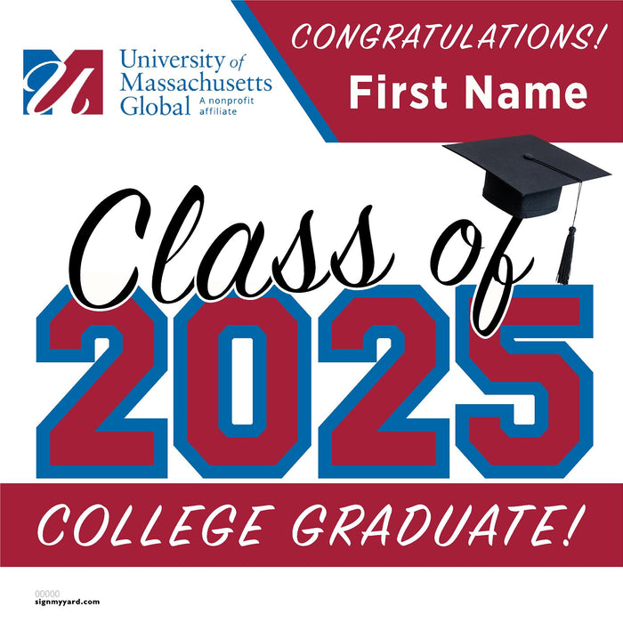 University of Massachusetts Global 24x24 Class of 2025 Yard Sign (Option A)