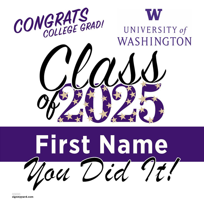 University of Washington 24x24 Class of 2025 Yard Sign (Option B)