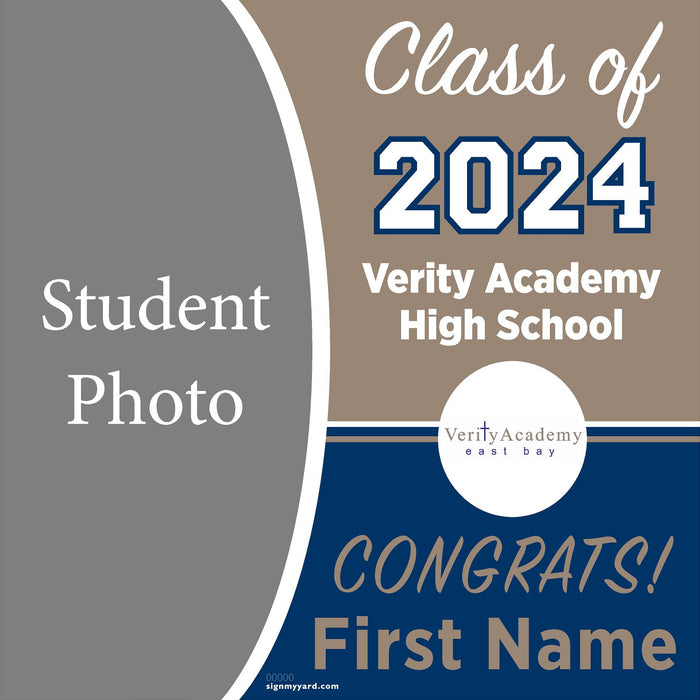 Verity Academy East Bay High School 24x24 Class of 2024 Yard Sign with Photo(Option C)