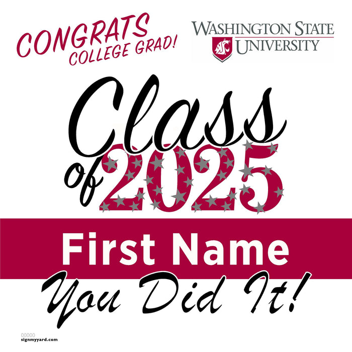 Washington State University 24x24 Class of 2025 Yard Sign (Option B)