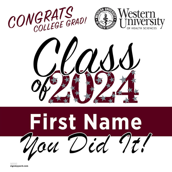 Western University of Health Sciences 24x24 Class of 2024 Yard Sign (Option B)