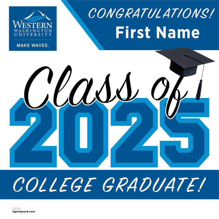 Western Washington University 24x24 Class of 2025 Yard Sign (Option A)