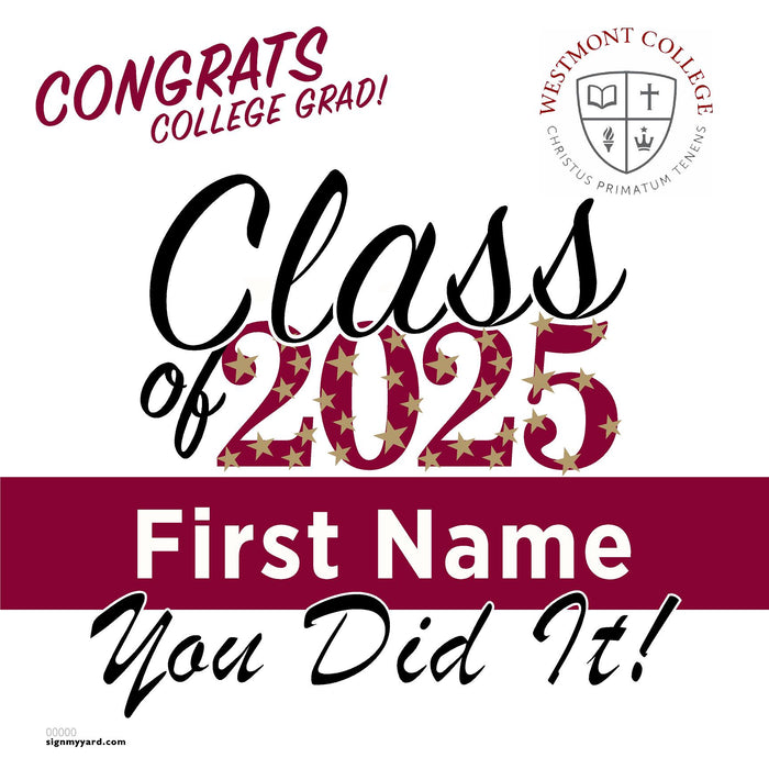 Westmont College 24x24 Class of 2025 Yard Sign (Option B)