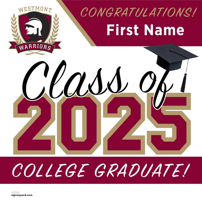 Westmont College 24x24 Class of 2025 Yard Sign (Option C)