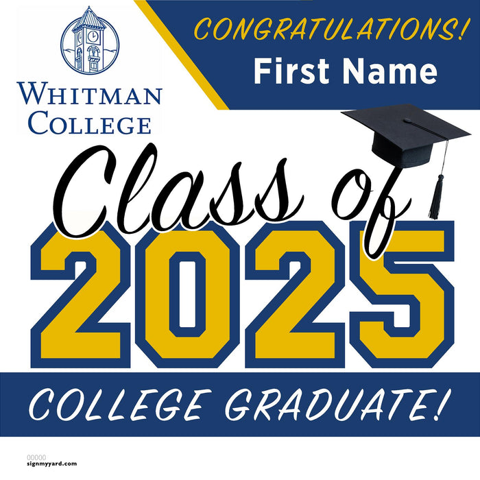 Whitman College 24x24 Class of 2025 Yard Sign (Option A)