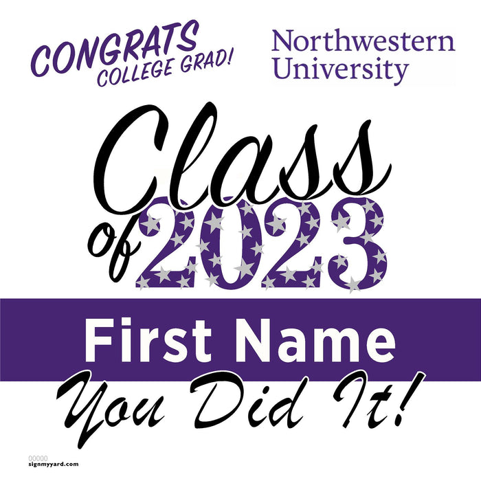 Northwestern University 24x24 Class of 2023 Yard Sign (Option B)