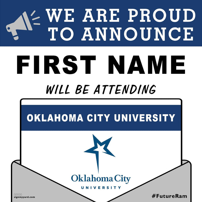 Oklahoma City University 24x24 College Acceptance Yard Sign (Option A)