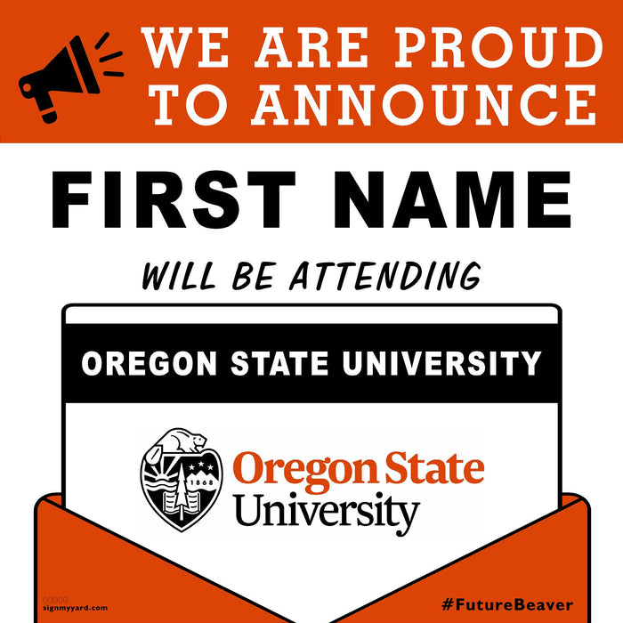 Oregon State University 24x24 College Acceptance Yard Sign (Option A)