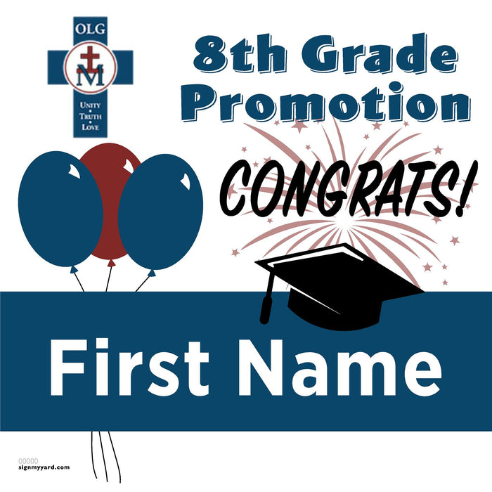 Our Lady of Grace School 8th Grade Promotion 24x24 Yard Sign (Option A)