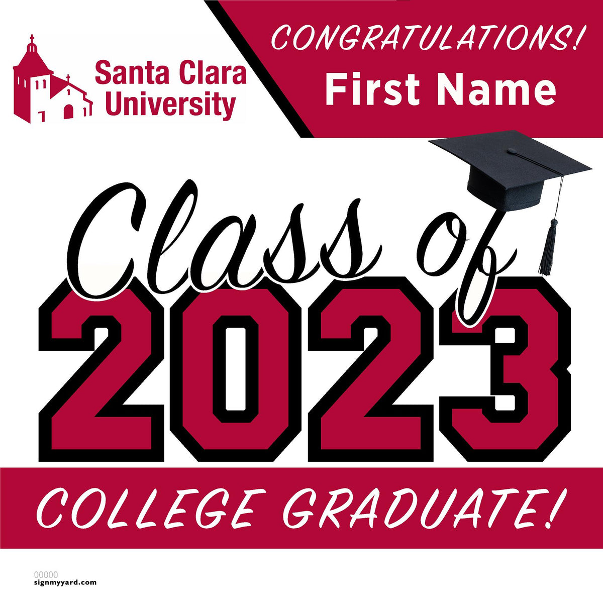 Santa Clara University 24x24 Class of 2023 Yard Sign (Option A