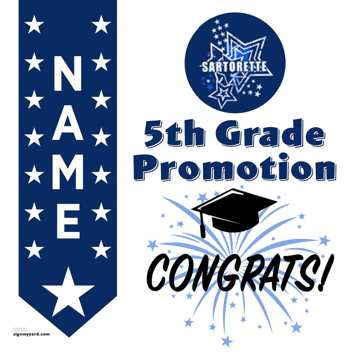 Sartorette Elementary School 5th Grade Promotion 24x24 Yard Sign (Option B)